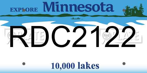 RDC2122 Minnesota License Plate