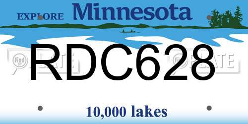 RDC628 Minnesota License Plate