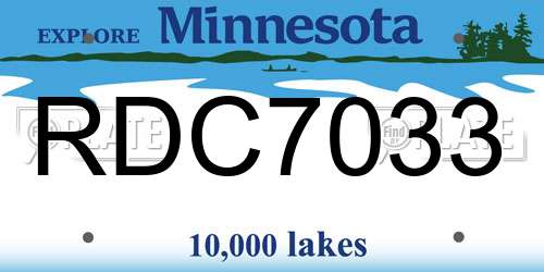 RDC7033 Minnesota License Plate