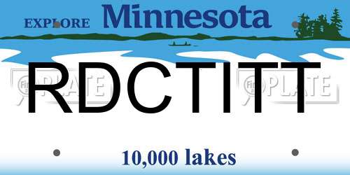 RDCTITT Minnesota License Plate