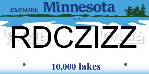 RDCZIZZ Minnesota License Plate