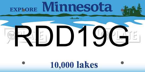 RDD19G Minnesota License Plate