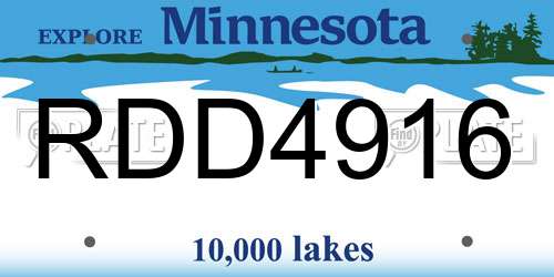 RDD4916 Minnesota License Plate