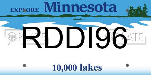 RDDI96 Minnesota License Plate