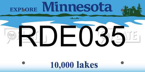 RDE035 Minnesota License Plate