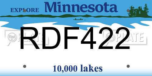RDF422 Minnesota License Plate