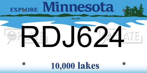 RDJ624 Minnesota License Plate
