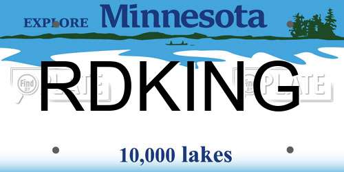 RDKING Minnesota License Plate