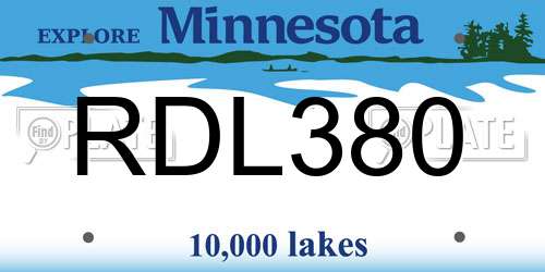 RDL380 Minnesota License Plate
