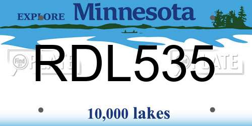 RDL535 Minnesota License Plate