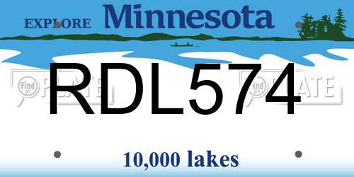 RDL574 Minnesota License Plate
