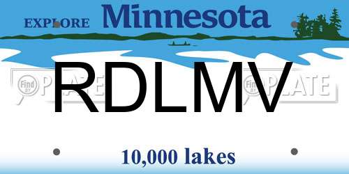 RDLMV Minnesota License Plate