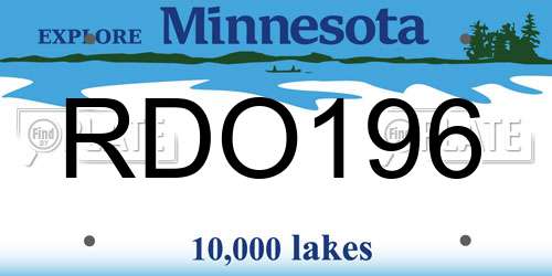 RDO196 Minnesota License Plate