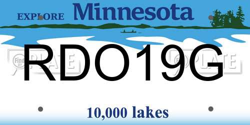 RDO19G Minnesota License Plate