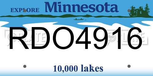 RDO4916 Minnesota License Plate