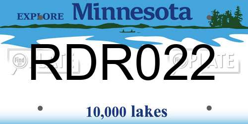 RDR022 Minnesota License Plate