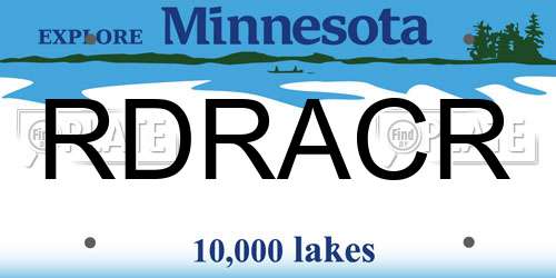 RDRACR Minnesota License Plate