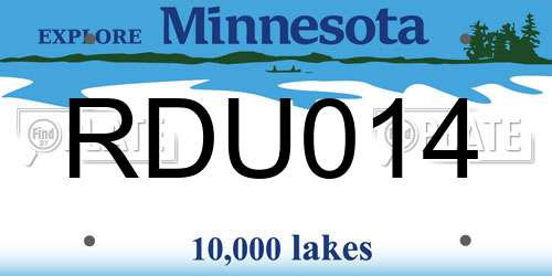 RDU014 Minnesota License Plate