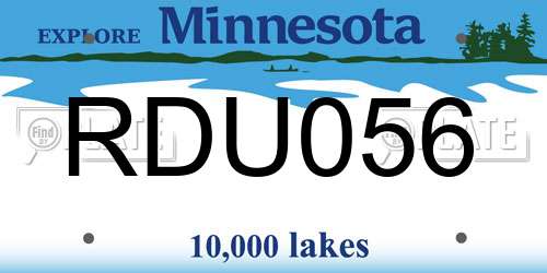 RDU056 Minnesota License Plate