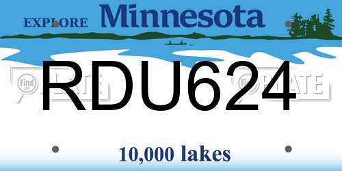 RDU624 Minnesota License Plate