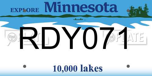 RDY071 Minnesota License Plate