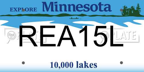 REA15L Minnesota License Plate