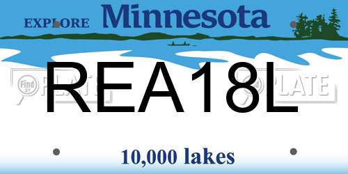 REA18L Minnesota License Plate