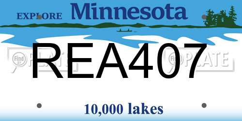 REA407 Minnesota License Plate
