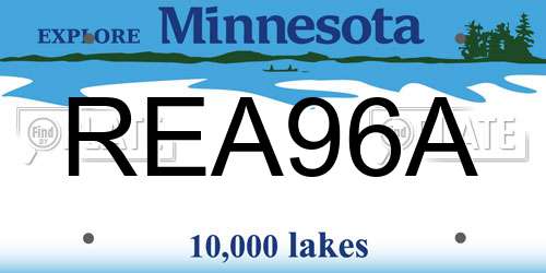 REA96A Minnesota License Plate