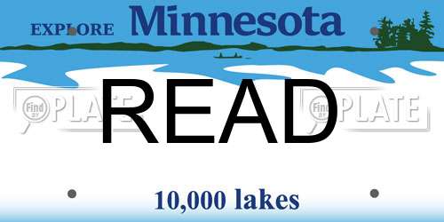 READ Minnesota License Plate