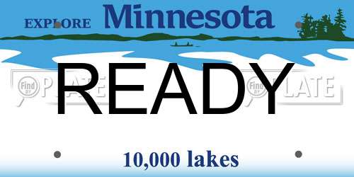READY license plate in MN state