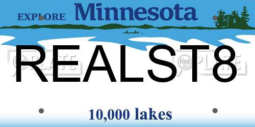 REALST8 Minnesota License Plate