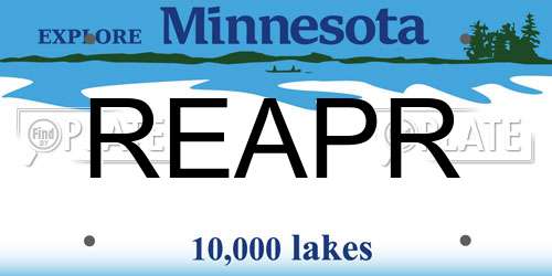 REAPR Minnesota License Plate