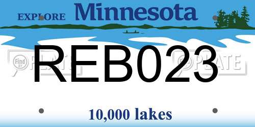 REB023 Minnesota License Plate