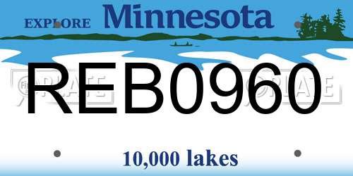 REB0960 Minnesota License Plate