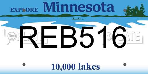 REB516 Minnesota License Plate
