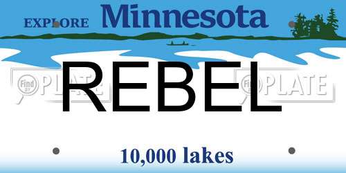 REBEL Minnesota License Plate