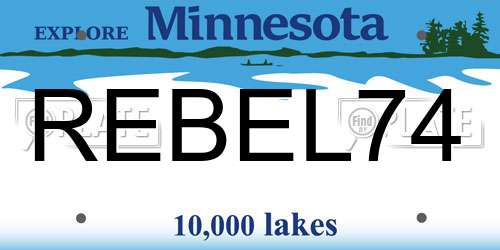 REBEL74 Minnesota License Plate