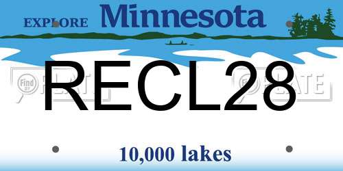 RECL28 Minnesota License Plate
