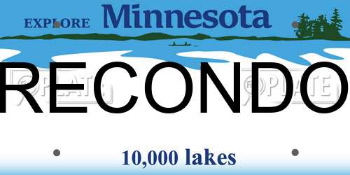 RECONDO Minnesota License Plate