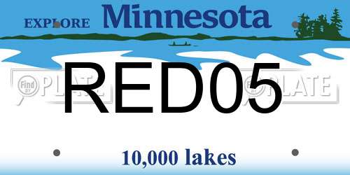 RED05 Minnesota License Plate
