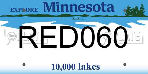 RED060 Minnesota License Plate
