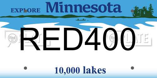 RED400 Minnesota License Plate