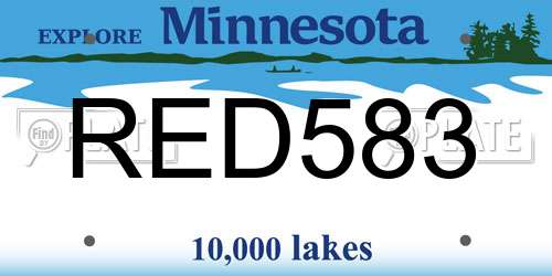 RED583 Minnesota License Plate