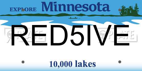 RED5IVE Minnesota License Plate