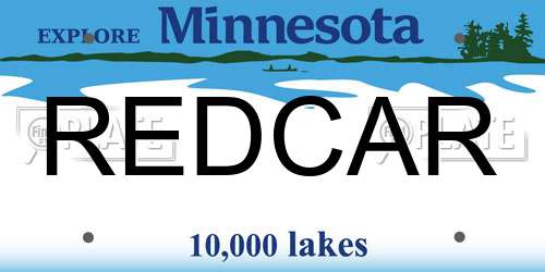 REDCAR Minnesota License Plate