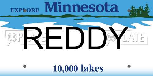 REDDY Minnesota License Plate