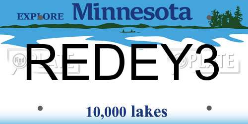 REDEY3 Minnesota License Plate