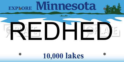 REDHED Minnesota License Plate
