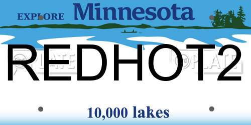 REDHOT2 Minnesota License Plate